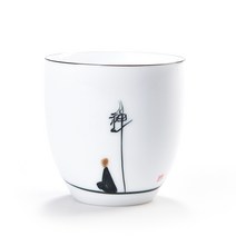 주인 싱글 페인팅 연꽃 찻잔 외짝 얇은 타이어 화이트 차를 음미하는 도자기 쿵푸 하나 1938461989, 페인팅 줄을 치다 하이 컵 -이해함