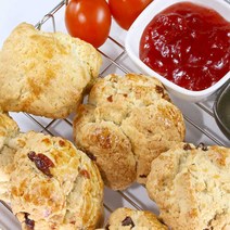 100% 수제 통밀 스콘 3개입 프랑스 무염 버터 냉동 스콘, 크랜베리 3개입