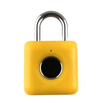 무타공 도어락 서랍 샷시문스마트 지문 자물쇠 블루투스 잠금 해제 열쇠 없는 USB 충전식 도어 수하물, 03 Fingerprint yellow
