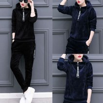 여성 기모 벨벳 트레이닝복 세트 트레이닝 바지