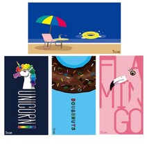 극세사 특대형 비치 타올 수건 180x100 대형타월 큰수건 돌수건, 플라밍고, 1개