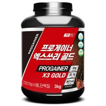 프로게이너 X3골드 3KG 단백질 탄수화물 1:1비율 벌크업 단백질보충제 프로틴쉐이크 안전성 기능성 인정 식약처 건강기능식품, 그레인초코맛, 1개, 1개