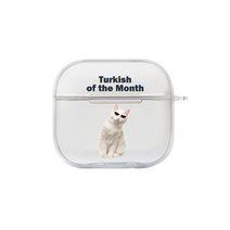 위클리스튜디오 Best of Month 에어팟 3세대 클리어 케이스 (키링 포함), 터키쉬앙고라