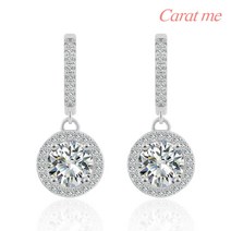 [GRA/엑설런트컷팅] 1캐럿 14k.p 캐럿미 파인주얼리 모이사나이트 랩 다이아 럭셔리 포인트 원터치 귀걸이