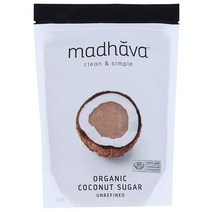 Madhava 용설란 넥타 유기농 코코넛 설탕 473.2g (16온스)