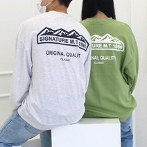 남녀공용 마운틴 백 프린팅 오버핏 맨투맨 커플 가을 시밀러 특양면