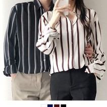 ASE846233컬러 스트라이프 커플셔츠