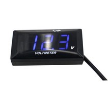 LED Digital Display Voltmeter Car Motorcycle Voltage Gauge Panel Meter Volt Detector Tester Monitor, 01 Blue Light
