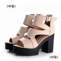 공감스토어 글레디에이터 로마 샌들 8cm 발편한 통굽 슈즈