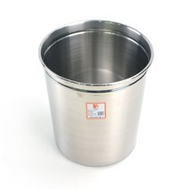 KO 키친쿡 영업용 오픈 휴지통 ~ 사무실 주방 업소용 깡통 오픈 휴지통 국내산 스텐 휴지통 다목적 쓰레기통, 사이즈-소