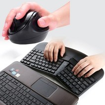 스플릿 좌우분리 인체공학 무선 키보드마우스세트 PEK-N5000, 블랙