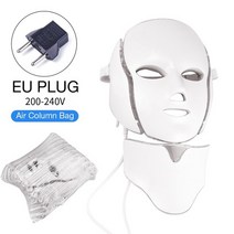 화이트 페이셜 뷰티 마스크 LED 광자 테라피 페이스 기계 라이트 여드름 목 7 가지 색상, 02 EU PLUG (220-240V), 02 EU PLUG (220-240V)