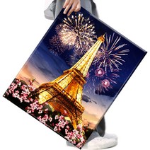 FASEN 액자 보석십자수 캔버스형 DIY 키트 40 x 50 cm, 1세트, FAN54.에펠탑이요