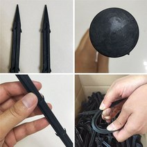 11 16 20cm 온실 정원 안티 잔디 매트 천으로 네일 그라운드 오거 고정 가시 큰 모자 PP 재료 식물 필름 못, [06] 16cmx5pcs