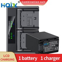 HQIX HXR-NX80 카메라 NP-FV100 듀얼 충전기 배터리 소니 FDR-AX30 AXP35 AX40 AX45 AX100E AX700 PXW-Z90 DEV-50 30 AXP, [02] 1 Battery 1 Charger