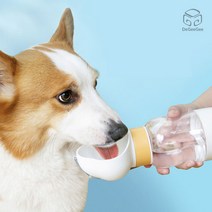 디지지 휴대용 강아지 이견 물통 물병 350ml, 옐로우