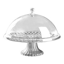 커버가 있는 케이크 플레이트 과일용 내구성이 뛰어난 다기능 케이크 스탠드, PVC, 12인치, 1개