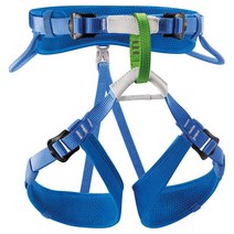 PETZL MACCHU 클라이밍 하네스 40kg 88파운드 미만의 조절 가능한 시트 블루 원 사이즈, Blue, One Size