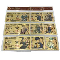 지폐모형 동전모형 모형동전지폐 1 pc 일본 만화 jojo bizarre adventure banknote10000 엔 소 돈 jotaro kakyoin 트럼프 카드 지폐 선물, 죠죠 인 박스