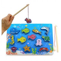 바다 입체 목각 자석 낚시 놀이 교구 원목 교육용 쌍기 도미노 놀이 오감 소근육 발달 판촉물 기프트 대량구매 어린이집 유치원