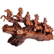 말조각상 원목 미니 달리는 복고풍 인테리어 장식품, 중형