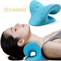 목견인기 Neck Shoulder Stretcher Relaxer Cervical Chiropractic Traction Device Pillow for Pain Relief Sp, Blue