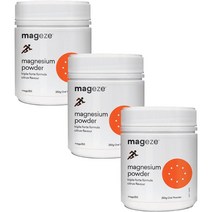 Mageze 마기지 마그네슘 파우더 Triple 포르테 시트러스 Magnesium Powder Triple Forte Citrus 250g, 3개