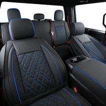 LUCKYMAN CLUB R07-Q5 인조 가죽 시트 커버 2015-2023 F150 슈퍼크루 및 2017-2023 F250 F350 크루 캡에 적합 센터 콘솔 커버 포함(풀