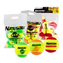 낫소 테니스공 쿨볼 12P 무압구 연습용 캐치볼 레드볼 오렌지볼 그린볼, 낫소 레드볼 12p