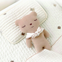 오가닉 애착인형 곰 인형 신생아 수면인형, 곰이+거즈머플러