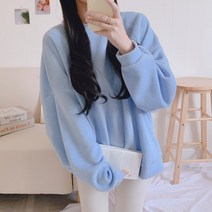 스타일대박 기모 퍼프 소매 오버핏 후리스 맨투맨