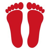 오피스왕국 발자국 발바닥 바닥 foot7 그래픽 스티커, 레드