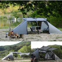 블랙야크 텐트 글램핑 차박 비박 캠핑 낚시 터널형 동굴 거실형 3인용 4인용 필드터널텐트, KH, FREE