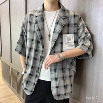 TANC 여름 남성 정장자켓 반팔 바람막이 점퍼 루즈핏 빅사이즈