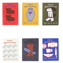 실제본 일러스트 모눈 노트 필기노트 중고등학생 공책, 블루