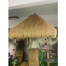 밀짚파라솔 파라솔 밀짚 초가 라탄 볏짚 비치 야외 감성 카페 집 및 부식 방지 홈스테이 경치, 짚 노랑 초가 1사각 난연제