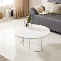 예작 하이그로시 도장 인테리어 거실 800 원형 탁자 소파 테이블 RC82, 화이트