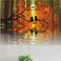 큐브아트 액자형보석십자수 (전체사각), 1개, 15.숲속의사랑