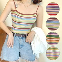 컬트 여성 레인보우 끈나시 민소매