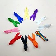 꽈리 리본 브로치 핀 1P 홍보 예방 캠페인 뱃지 기억 인식 근조 애도 추모 알림 의미 집회 사회적, E_노랑