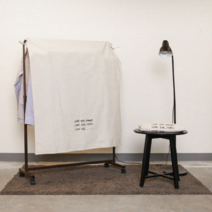 굿슈머 행거가리개 행거커버 무명천 10수, 백아이보리 토탈형(뒷면120cm) 레터링O, 1개