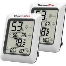 1+1 ThermoPro TP50 디지털 온도계 습도계 2개 세트, 상품선택