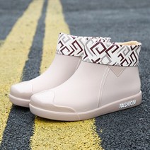 여성 발목 장화 가을 여성용 고무 pvc 방수 레인슈즈 워터 슈즈 슬립 온 패션 여성 플랫 신발