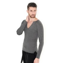 스포츠 댄스복 라틴 댄스 탑 남성용 v 넥 살사 댄스웨어 삼바 의상 탭 긴 소매 복장 미국 의류 JL2392