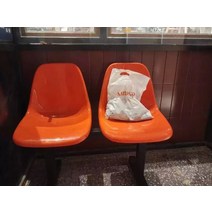 레트로 플라스틱 지하철 정거장 의자 버스 정류장 벤치 복고풍 디자인, O 2 인 오렌지