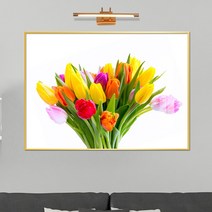 보고아트 로맨틱 플라워 알록달록 튤립 생화 식물 그림 거실 인테리어 액자, [14] 여러색튤립꽃_흰배경