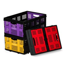 로티홈시스 스마트 수납정리함 리빙 폴딩 박스 60L W-002, 옐로우(덮개X), 1개