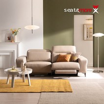 시트앤모어 로렌스 전동 3인 내추럴 세미아닐린 가죽 리클라이너 소파, 릴리그레이, 릴리그레이