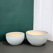 2개셋트 모던 도기 볼 분재 화분 24cm 29cm, 순백색 유광