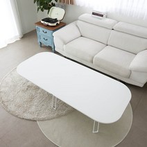 LPM 지문방지 비스포크 오버 라운드 접이식 거실 테이블 1800x800mm 9파이 3colors, 오버라운드_1800_퓨어화이트_9파이_600증정
